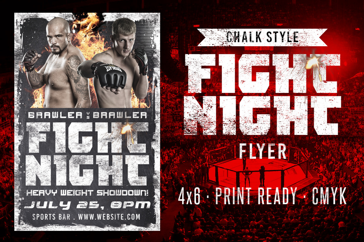 Chalk Fight Night Flyer, a Flyer Template by SkyvaraSupply (Photo 1 of 2)