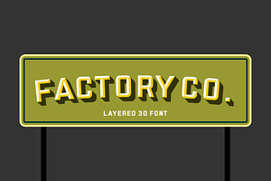Factory - layered 3d font, a Sans Serif Font by Brainware Graphic