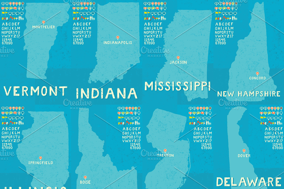 Maps of All 50 United States, a Person Illustration by retrorocket (Photo 5 of 8)