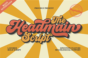 Headmain, a Script Font by ahweproject
