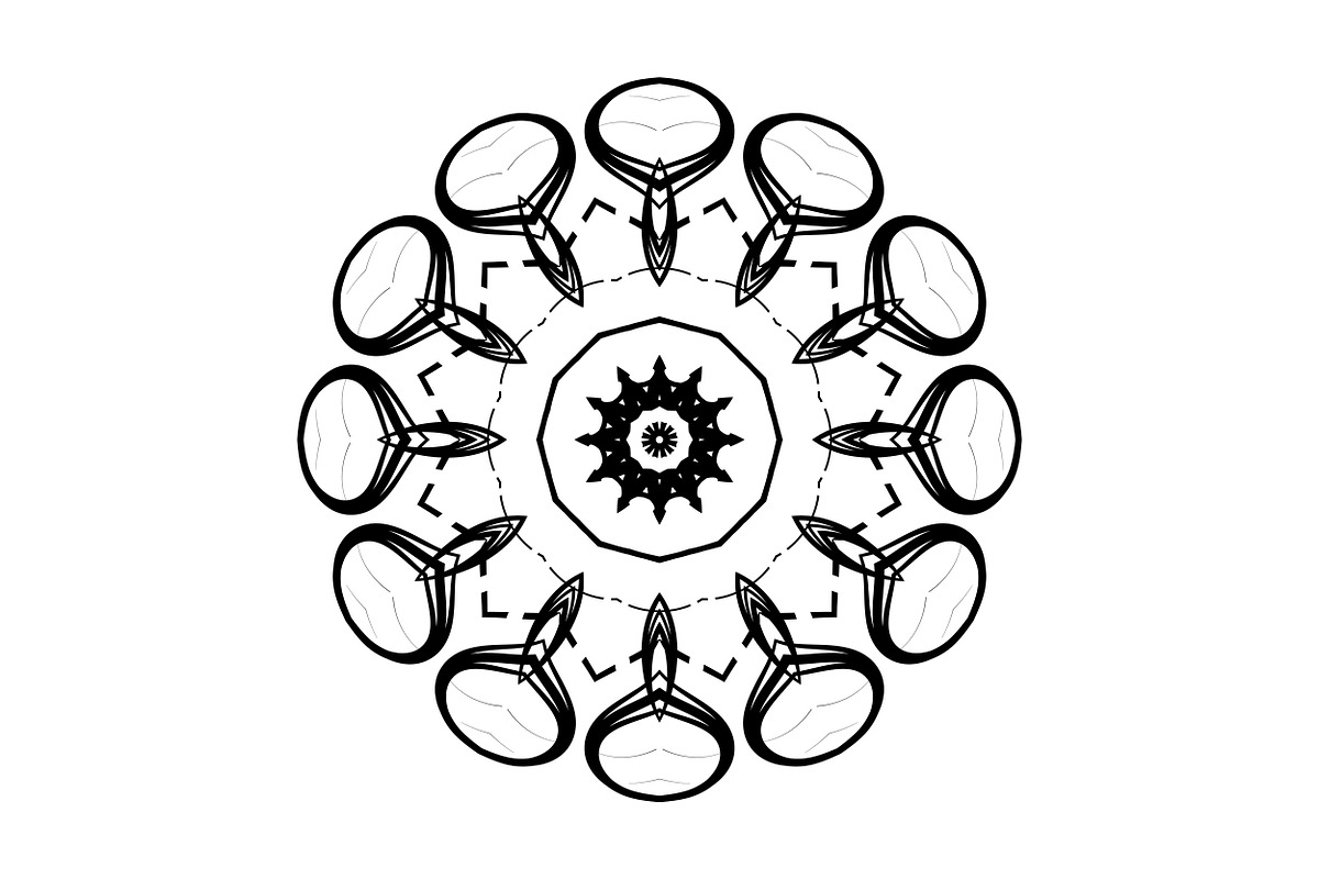 Modern Black and White Mandala Pack, a Decorative Illustration by NJ Himel (Photo 8 of 101)