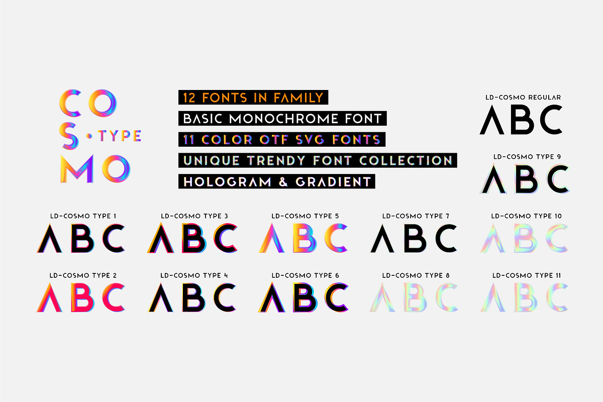 Cosmo. OTF-SVG Hologram family., a Symbol Font by Luxfont (Photo 8 of 9)