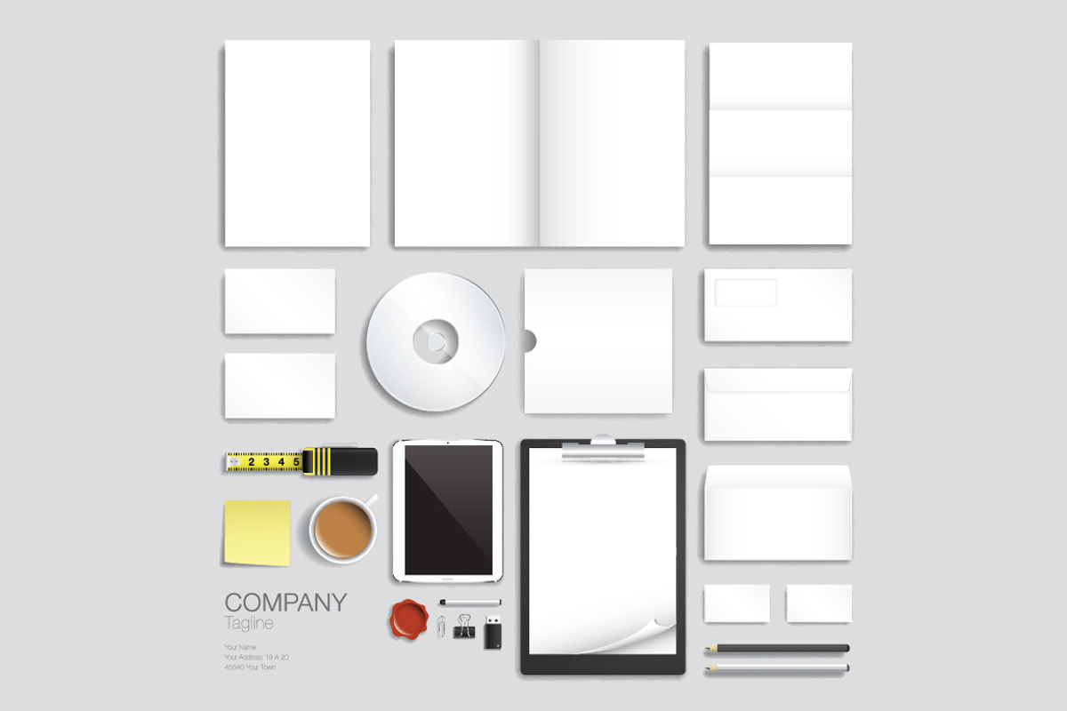 Corporate brand identity vector set