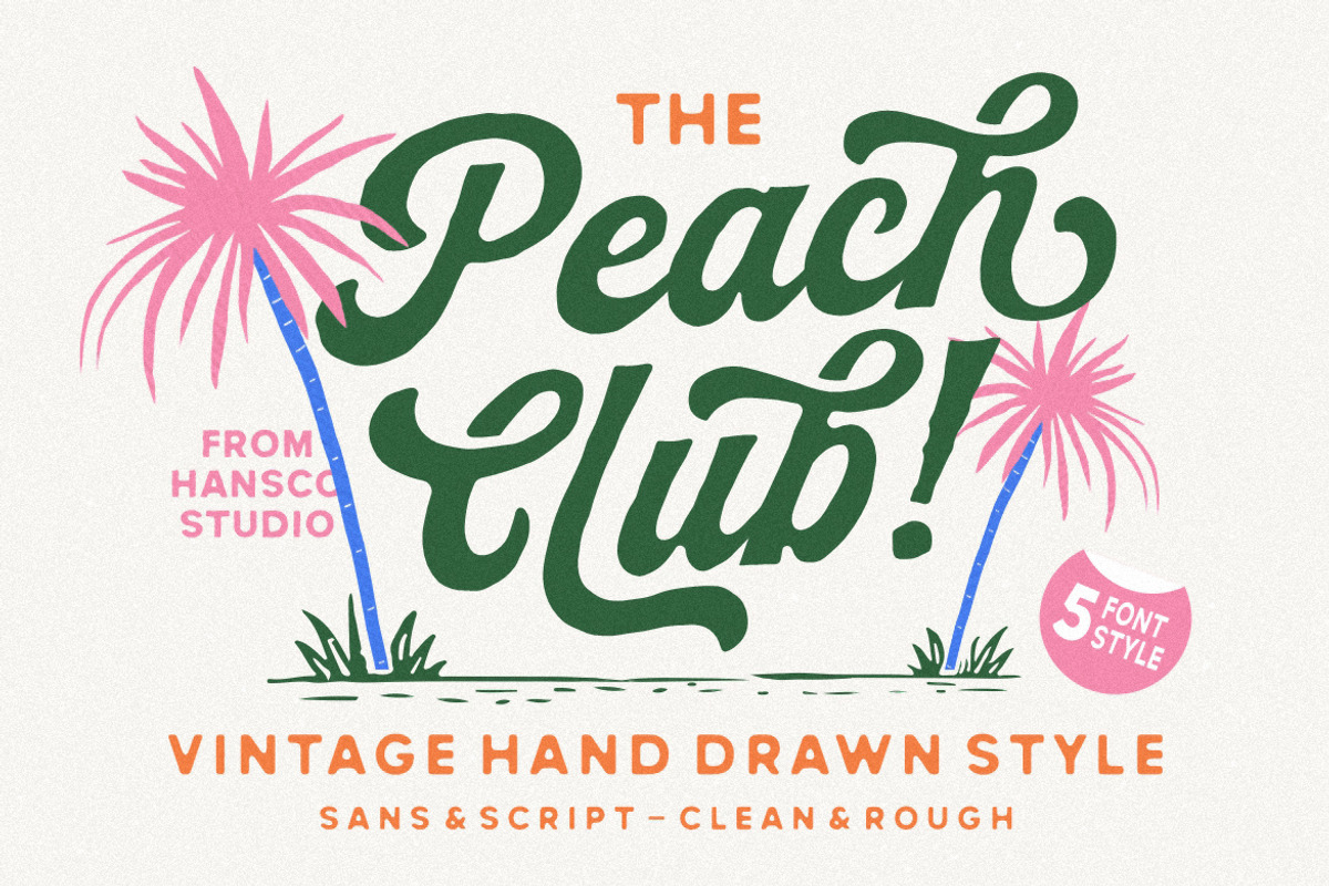 Peach Club Font, a Handwritten Font by HansCo Studio (Photo 1 of 12)