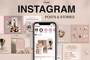 Nude Instagram templates for Canva, a Social Media Template by Templates Boutique (Thumbnail 1 of 9)