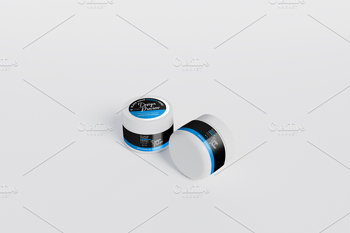 Plastic Cream Jar Mockup Set, a Cups & Container Mockup by artBit Design Studio (Photo 5 of 7)