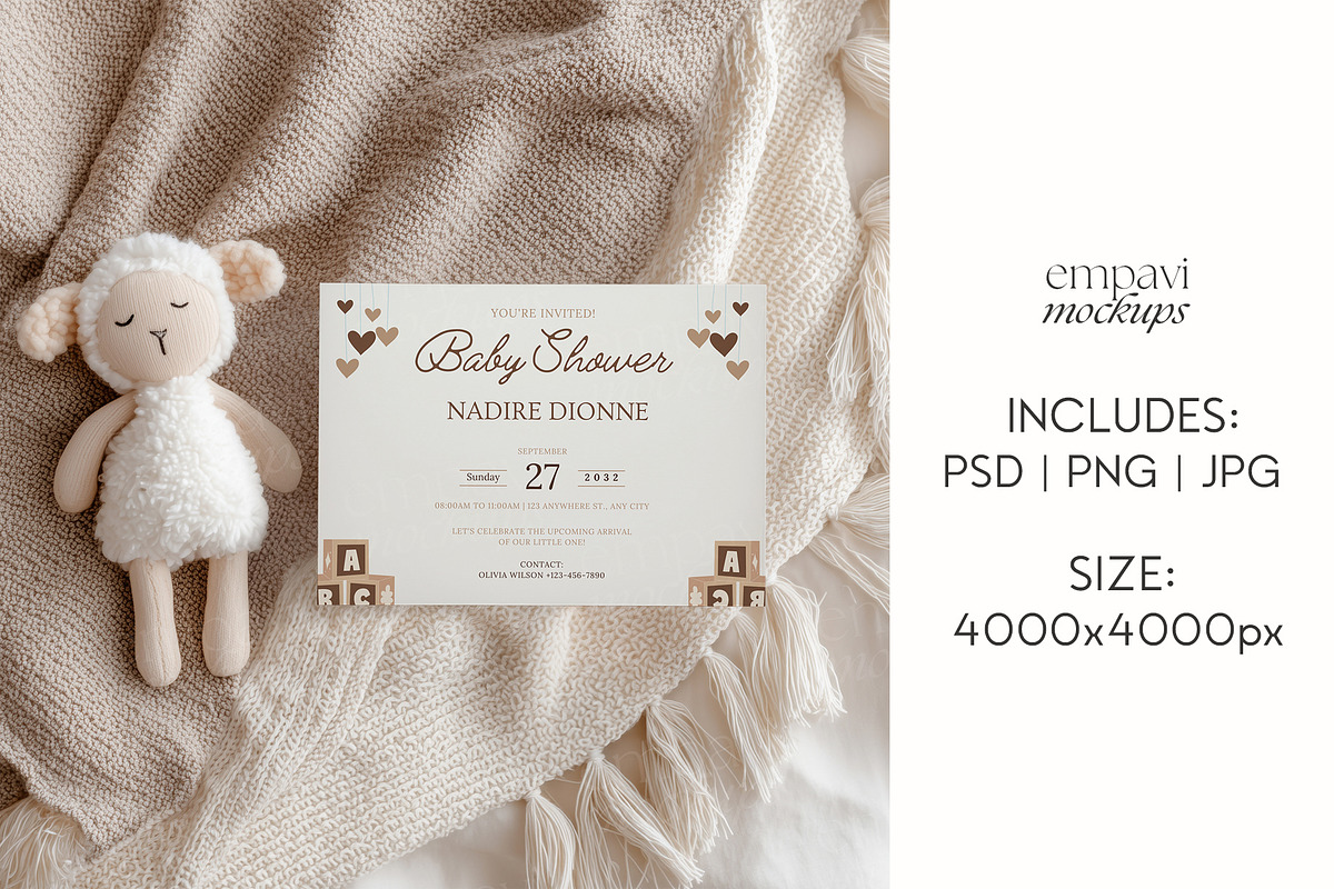 7x5 Baby Shower Card Mockup, a Mockup by EmpaviMockups (Photo 4 of 7)