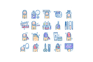 Manicure And Pedicure set Icons hand, an Object Illustration by pikepicture