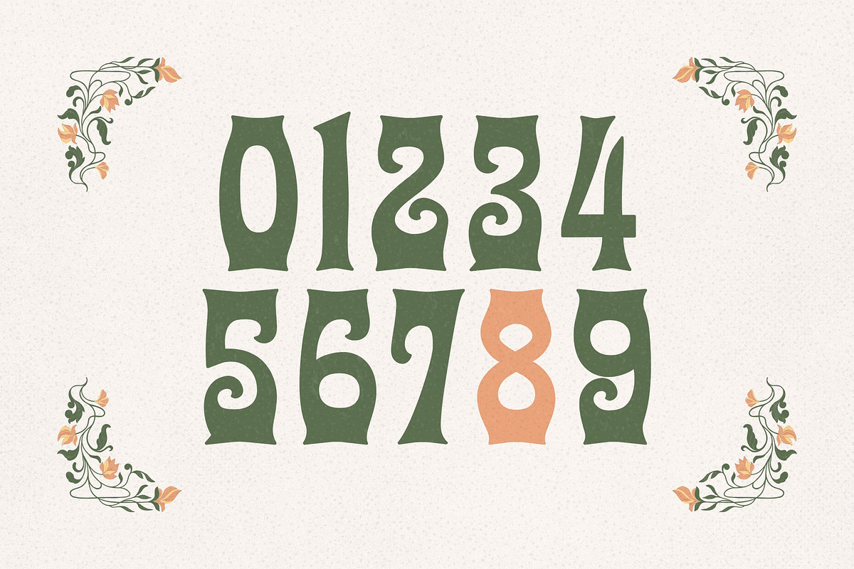 Fleur Royale - Art Nouveau Typeface, a Serif Font by HipFonts (Photo 4 of 10)