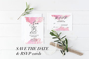 Watercolor Save the date, RSVP cards, an Invitation Template by Chic templates (Thumbnail 1 of 3)