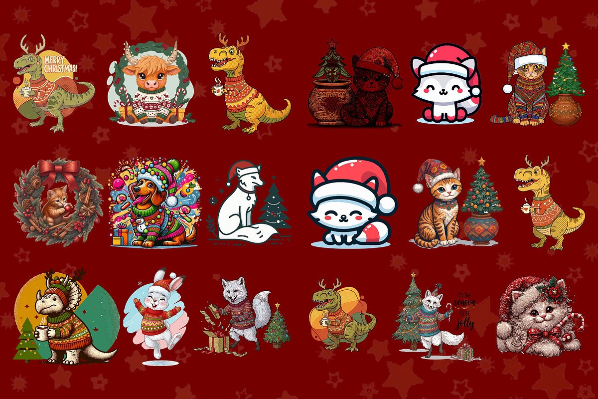 50 Festive christmas characters set, an Illustration by Sofia's Fashion (Photo 3 of 3)