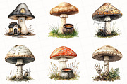 Halloween Mushroom Clipart, an Illustration by OK Design (Thumbnail 2 of 5)