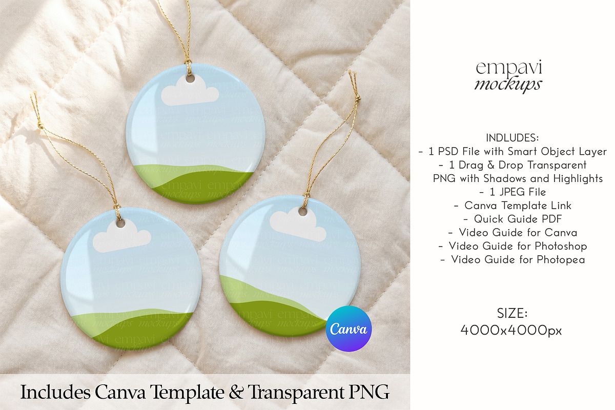 Ornament Mockup Set of 3, a Household Mockup by EmpaviMockups (Photo 3 of 5)