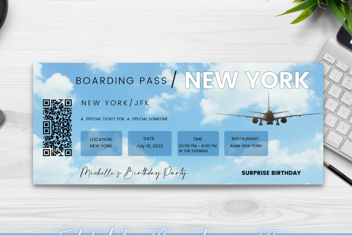 Editable Boarding Pass Template, a Card Template by YasdeyDesigns (Photo 1 of 7)