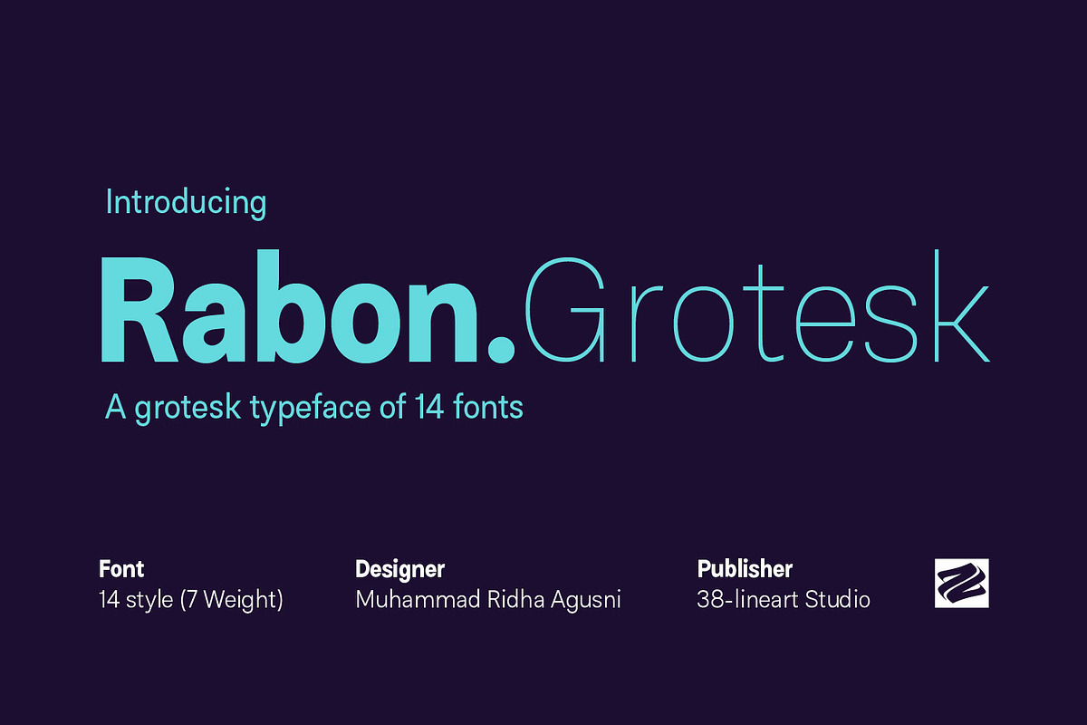 Rabon - Grotesk typefaace, a Sans Serif Font by Ridha-38.lineart (Photo 1 of 9)