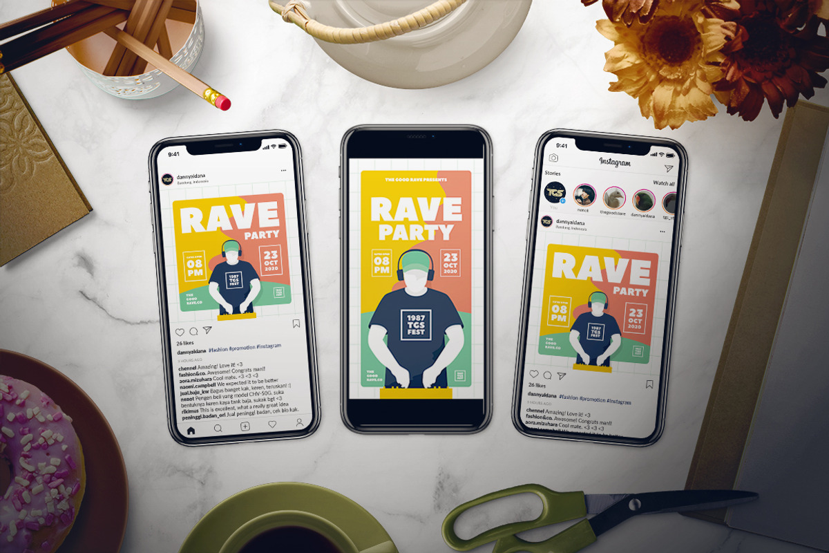 Rave Party Flyer Set, a Flyer Template by The Good Store
