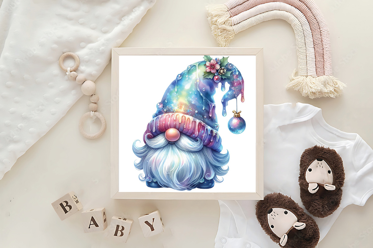 Lridescent Christmas Gnome Clipart, an Illustration by CraftArtStudio (Photo 6 of 6)