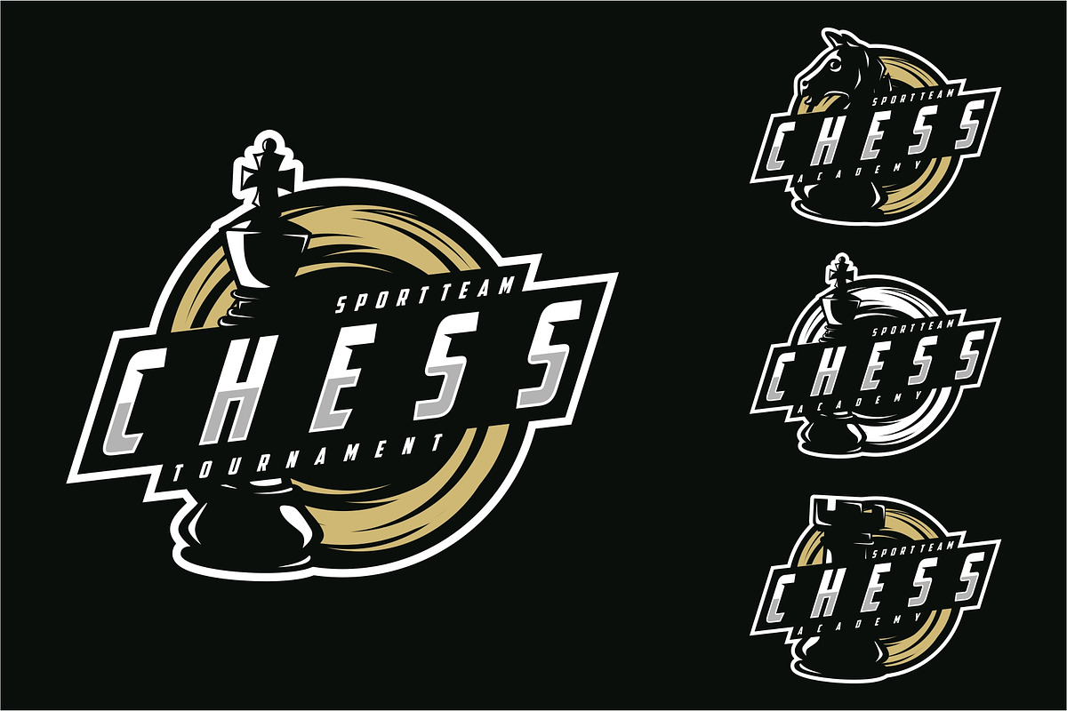 Chess logo set vector illustration, a Branding & Logo Template by jundio studio
