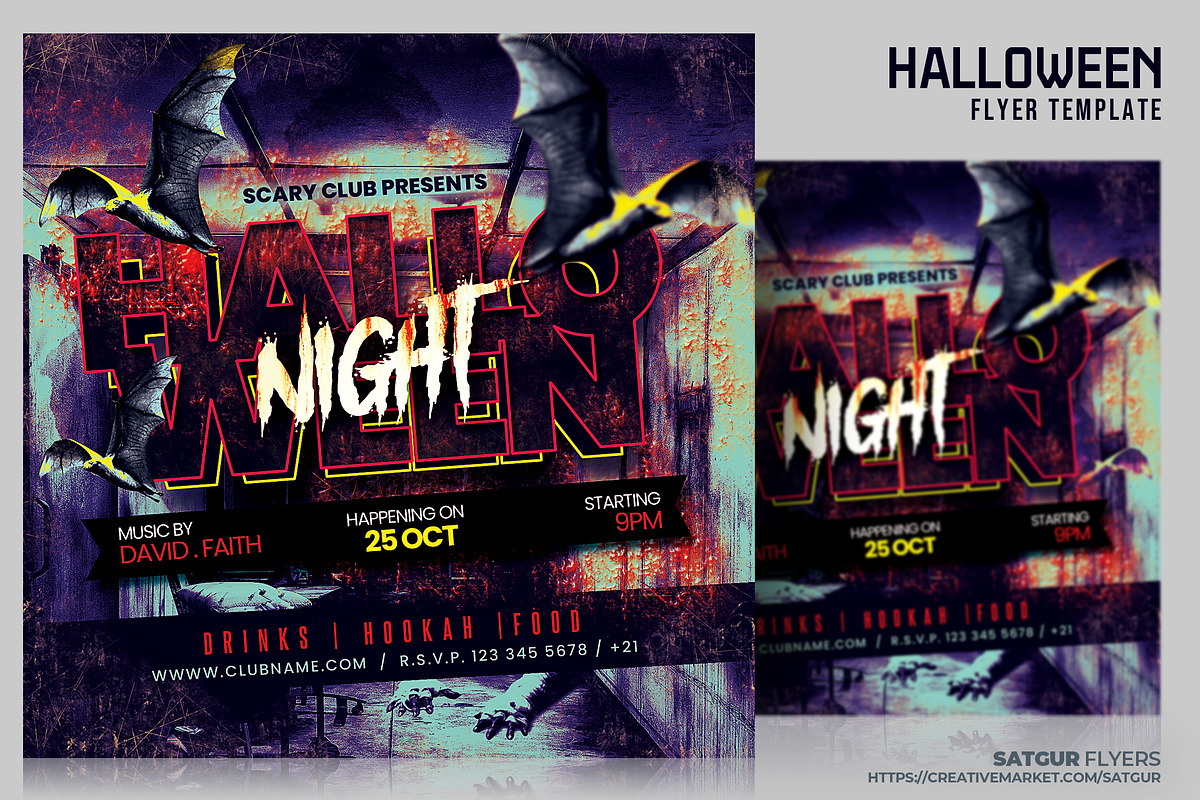 Halloween Party Flyer - PSD, a Flyer Template by Satgur Graphic Design (Photo 1 of 5)