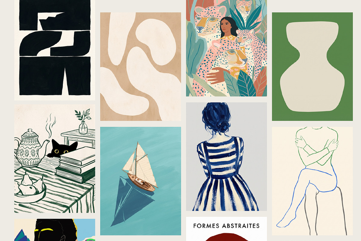 CONTEMPORARY ART PRINTS - 200 Bundle, a Background Graphic by Tomasz Ganclerz (Photo 5 of 14)