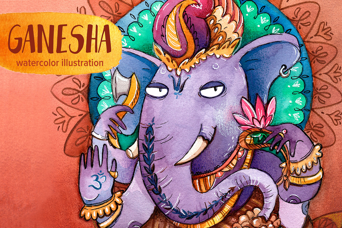 Ganesha watercolor illustration, an Illustration by Ekaterina Goncharova (Photo 1 of 4)