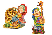 Five magical elves musicians., an Illustration by Adamskyistudio (Thumbnail 2 of 3)