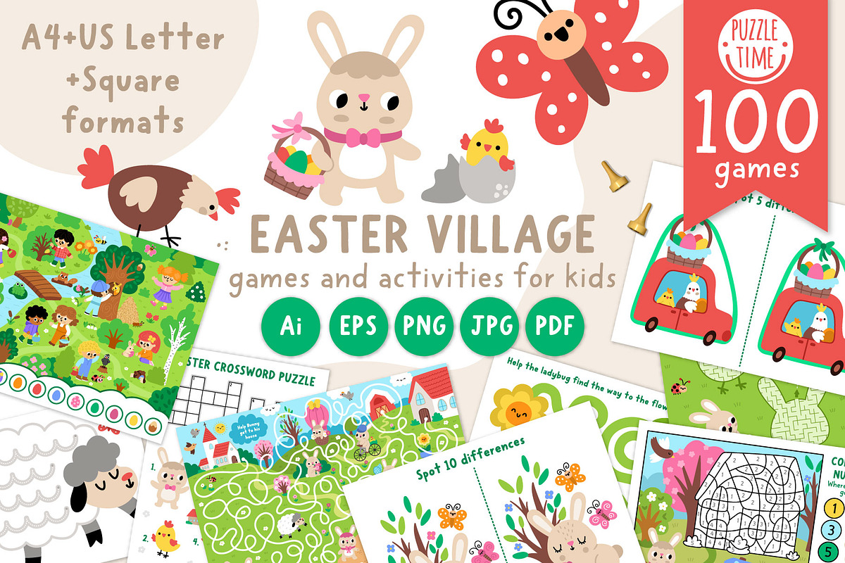 Easter village games and activities, an Education Illustration by Lexi Claus (Photo 1 of 15)