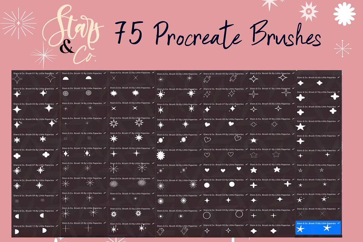 75 Procreate Brushes, Star Brushes, a Brush Add-On by Little Paperies (Photo 4 of 4)