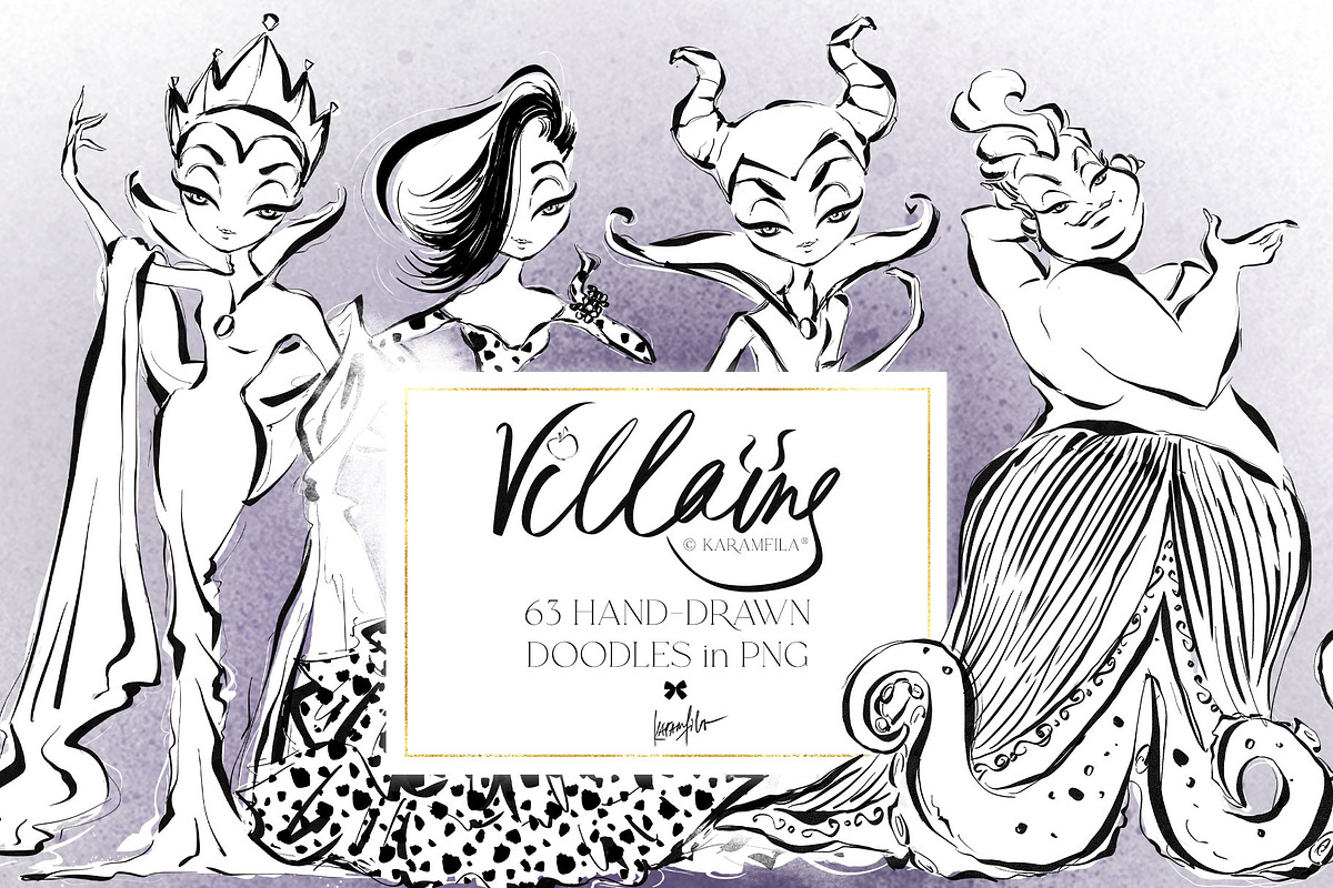 Fairy Tale Villains Doodles Clipart, an Object Graphic by KaramfilaS (Photo 1 of 13)