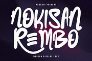 Nokisan Rembo Display Font, a Handwritten Font by Maulana Creative (Thumbnail 1 of 6)