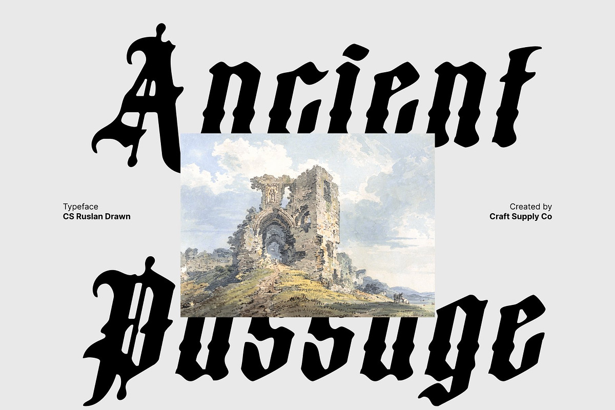 CS Ruslan Drawn, a Blackletter Font by Craft Supply Co. (Photo 6 of 8)