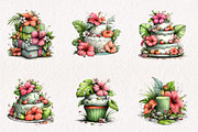 Tropical Lush Green Birthday Clipart, an Illustration by CreationArt (Thumbnail 3 of 10)