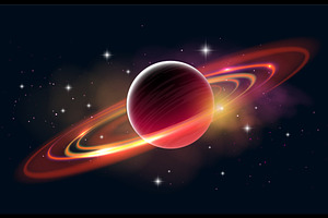 Space Planets Vector Set