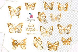 Gold Butterfly Wings Clipart Png 142