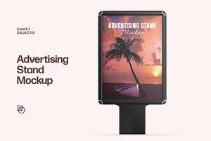 Sidewalk Advertising Stand Mockup