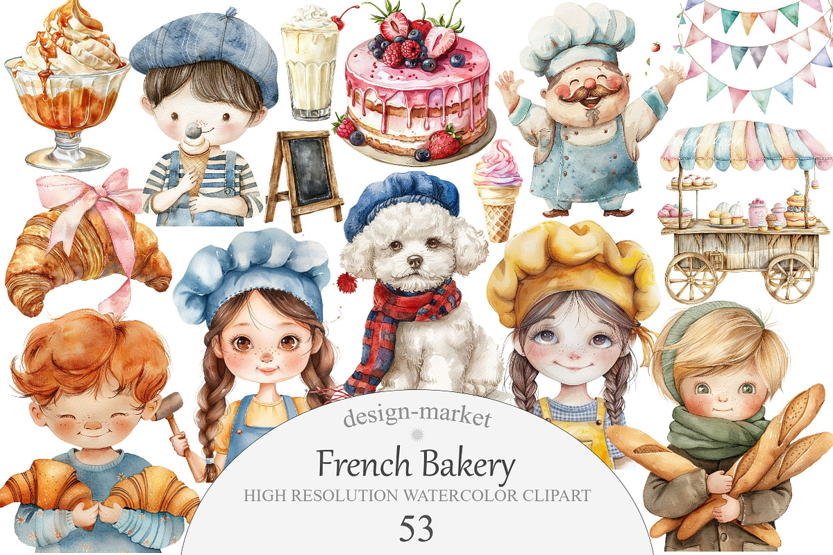 French Bakery Clipart, an Illustration by Design Market (Photo 1 of 5)