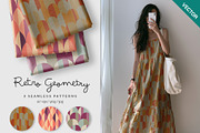 Retro geometry seamless pattern set, a Pattern Graphic by Momosama Studio (Thumbnail 1 of 5)