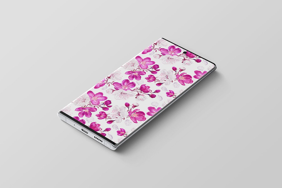 White & Pink Apple Blossom Pattern, a Pattern Graphic by MarynaPetrovska (Photo 7 of 12)
