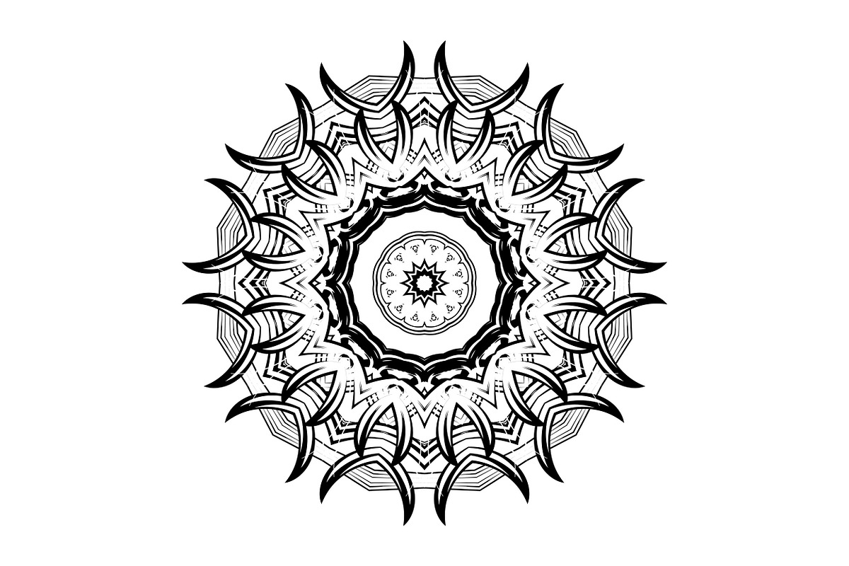 Ornamental Black White Mandala Pack, a Decorative Illustration by NJ Himel (Photo 38 of 103)