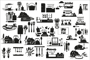 farmhouse kitchen wall decor design, an Illustration by Amazin_art