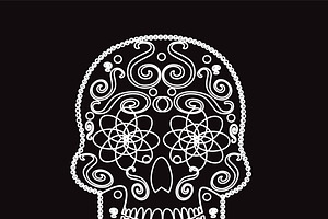 Skull Icon Vector White Color