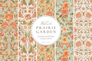 Prairie Garden Watercolor Patterns