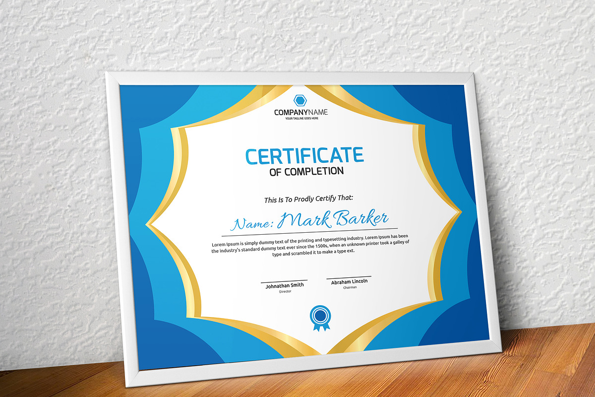 Certificate Word | PSD | AI, a Stationery Template by Curve Design (Photo 3 of 3)
