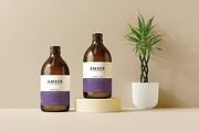 Amber Glass Bottle Mockup, a Cups & Container Mockup by pmvch (Thumbnail 12 of 15)