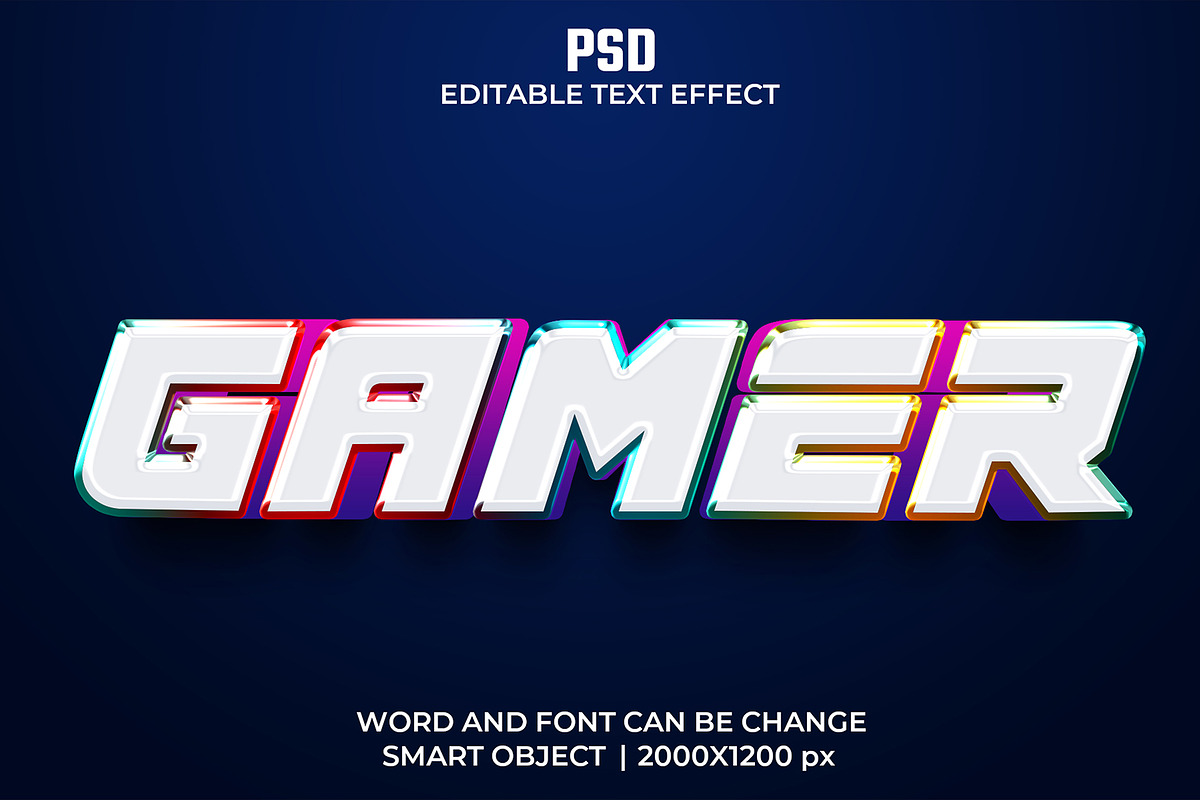 Gamer 3d Editable Psd Text Effect, a Layer Style Add-On by bdrobin