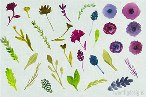 Watercolor Flower Clipart