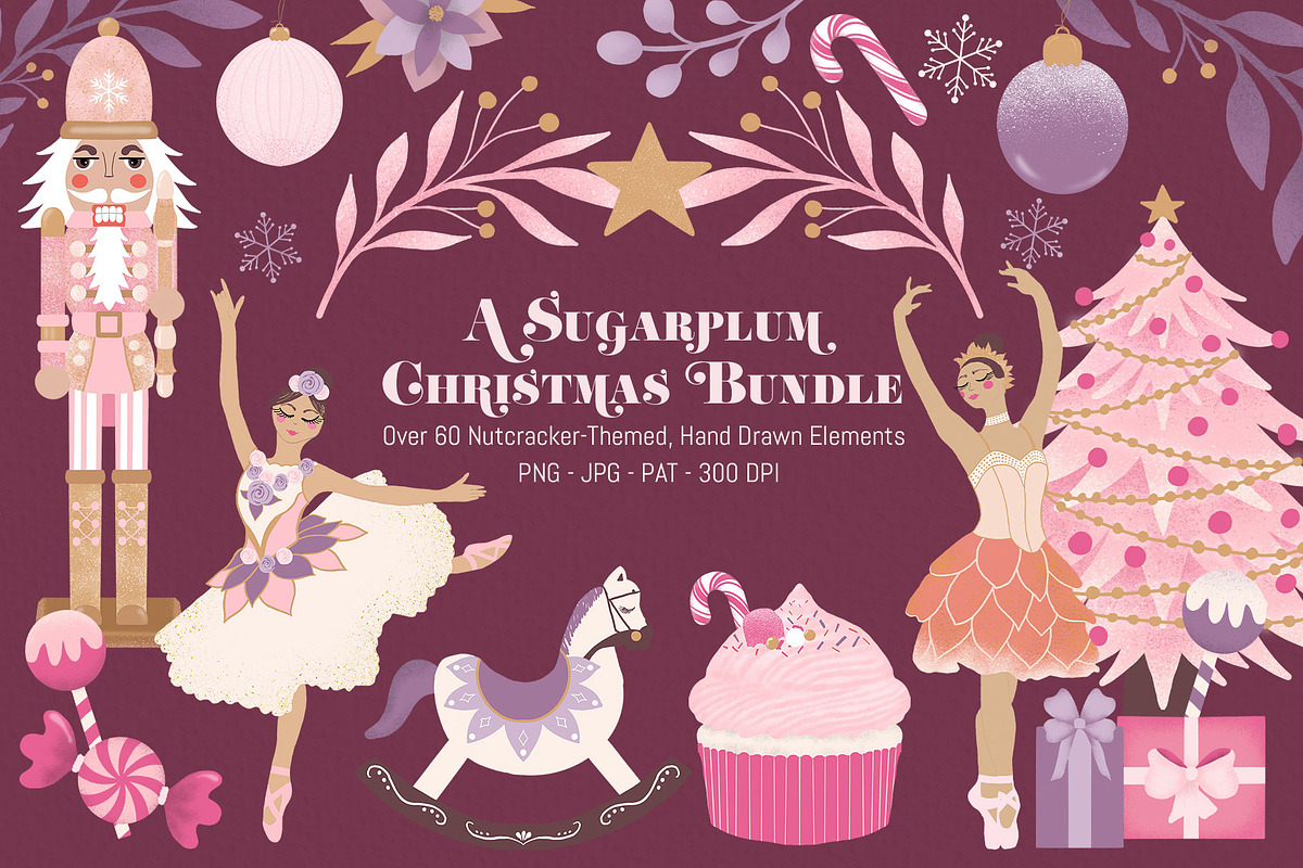 Sugarplum Christmas Clipart, an Illustration by The Audacious Brush (Photo 1 of 10)