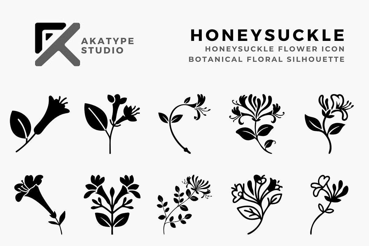 Honeysuckle Flower, a Solid Icon by Akatype Studio (Photo 1 of 3)