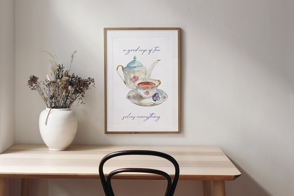 Wisteria Tea Party Watercolor, a Decorative Illustration by Catch the Dream Art (Photo 8 of 13)