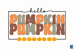 Retro Hello Pumpkin Svg